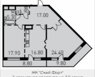 2-комнатная квартира площадью 82.1 кв.м, 1-й Нагатинский пр-д, корп.204-205 | цена 18 090 883 руб. | www.metrprice.ru