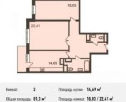 2-комнатная квартира площадью 81.3 кв.м, Мичуринский просп., 26 | цена 21 951 000 руб. | www.metrprice.ru