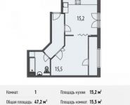 1-комнатная квартира площадью 47.2 кв.м, Ивановская ул., 1 | цена 3 728 800 руб. | www.metrprice.ru