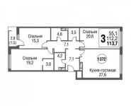 3-комнатная квартира площадью 113.7 кв.м, Серебрякова пр., 11 | цена 21 670 293 руб. | www.metrprice.ru
