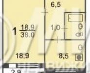 1-комнатная квартира площадью 38 кв.м, Осенний бульвар, 18к2 | цена 7 150 000 руб. | www.metrprice.ru