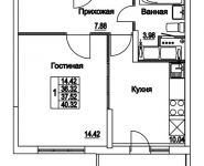 1-комнатная квартира площадью 37.52 кв.м, 2-я Муравская | цена 5 238 092 руб. | www.metrprice.ru