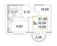 1-комнатная квартира площадью 38 кв.м, Советская ул., 8 | цена 2 038 910 руб. | www.metrprice.ru