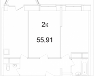 2-комнатная квартира площадью 55.91 кв.м, Ясная, 8, корп.5 | цена 4 007 864 руб. | www.metrprice.ru