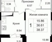 1-комнатная квартира площадью 38.2 кв.м, Щелково платф, 1 | цена 2 826 800 руб. | www.metrprice.ru