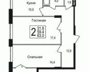 2-комнатная квартира площадью 63 кв.м, Щелково платф, 1 | цена 3 685 500 руб. | www.metrprice.ru