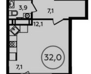 1-комнатная квартира площадью 32 кв.м,  | цена 4 116 722 руб. | www.metrprice.ru