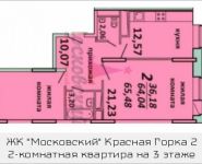 2-комнатная квартира площадью 65.48 кв.м, Садовая, 3, корп.1А | цена 3 802 662 руб. | www.metrprice.ru