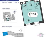 1-комнатная квартира площадью 52.9 кв.м, Староалексеевская улица, вл5 | цена 13 783 031 руб. | www.metrprice.ru