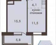 2-комнатная квартира площадью 47.6 кв.м, улица Дмитрия Ульянова, 6к1 | цена 9 614 486 руб. | www.metrprice.ru