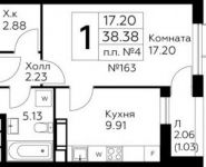 1-комнатная квартира площадью 38.4 кв.м в ЖК "Южное Бунино",  | цена 3 099 715 руб. | www.metrprice.ru