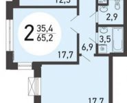 2-комнатная квартира площадью 65.3 кв.м, Рогожский Вал ул., 11С1 | цена 20 836 839 руб. | www.metrprice.ru