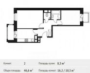 2-комнатная квартира площадью 46.6 кв.м, Красная улица, 64 | цена 3 631 795 руб. | www.metrprice.ru