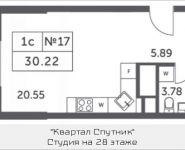 1-комнатная квартира площадью 30.22 кв.м, Мякининское шоссе, 4, корп.6 | цена 3 702 735 руб. | www.metrprice.ru