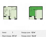 1-комнатная квартира площадью 50.2 кв.м, Новомарьинская улица, 3к3 | цена 10 421 520 руб. | www.metrprice.ru