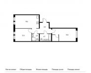 2-комнатная квартира площадью 65.6 кв.м, Сосенское п, Александры Монаховой ул, 96к2 | цена 7 065 120 руб. | www.metrprice.ru