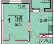 1-комнатная квартира площадью 53 кв.м, улица Чехова, 1к1 | цена 4 423 900 руб. | www.metrprice.ru