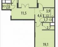 3-комнатная квартира площадью 97.6 кв.м, Олимпийский проспект, с10 | цена 25 759 177 руб. | www.metrprice.ru