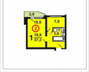 1-комнатная квартира площадью 37.5 кв.м, Ленина, корп.25 | цена 2 955 000 руб. | www.metrprice.ru