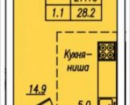 1-комнатная квартира площадью 28.2 кв.м, проезд Шокальского, 31к1 | цена 2 161 643 руб. | www.metrprice.ru