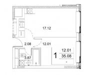 1-комнатная квартира площадью 35.08 кв.м, д. 23 | цена 9 489 140 руб. | www.metrprice.ru