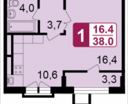 1-комнатная квартира площадью 38 кв.м, Ивановская, 7, корп.2В | цена 3 192 000 руб. | www.metrprice.ru