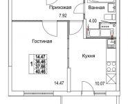 1-комнатная квартира площадью 37.66 кв.м, 2-я Муравская | цена 5 295 598 руб. | www.metrprice.ru