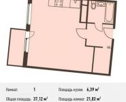 1-комнатная квартира площадью 37.1 кв.м, Барышевская Роща ул, 11 | цена 3 637 760 руб. | www.metrprice.ru