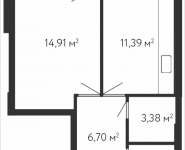 1-комнатная квартира площадью 39.41 кв.м, Зеленодольская, 41, корп.2 | цена 7 048 084 руб. | www.metrprice.ru