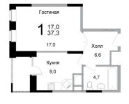 1-комнатная квартира площадью 36.4 кв.м, Барышевская Роща ул., 12 | цена 3 730 250 руб. | www.metrprice.ru