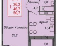 1-комнатная квартира площадью 50.7 кв.м, Стадионная улица, 4 | цена 4 908 774 руб. | www.metrprice.ru