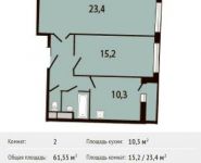 2-комнатная квартира площадью 61.6 кв.м, Рождественская улица, 5 | цена 6 410 000 руб. | www.metrprice.ru