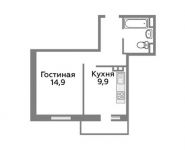 1-комнатная квартира площадью 37.1 кв.м,  | цена 2 949 450 руб. | www.metrprice.ru