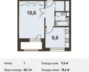 1-комнатная квартира площадью 40.7 кв.м, Волоколамское шоссе, 71к1 | цена 8 250 000 руб. | www.metrprice.ru