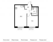 1-комнатная квартира площадью 40.2 кв.м,  | цена 3 915 480 руб. | www.metrprice.ru