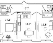 2-комнатная квартира площадью 55.4 кв.м, Рязанский проспект, д.влд 2 | цена 10 005 240 руб. | www.metrprice.ru