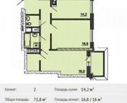 2-комнатная квартира площадью 71.8 кв.м, Рогожский Вал ул., 11 | цена 19 933 596 руб. | www.metrprice.ru