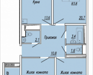 3-комнатная квартира площадью 83.8 кв.м, 2-я Институтская, 14 | цена 7 000 000 руб. | www.metrprice.ru