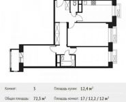 3-комнатная квартира площадью 72.3 кв.м, Софийская ул. | цена 4 789 065 руб. | www.metrprice.ru