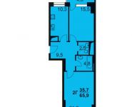 2-комнатная квартира площадью 65 кв.м, улица 1-й Ударной Армии, 95 | цена 3 690 400 руб. | www.metrprice.ru