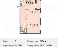 2-комнатная квартира площадью 65.9 кв.м, Волоколамское шоссе, 71к1 | цена 12 727 563 руб. | www.metrprice.ru