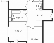 3-комнатная квартира площадью 89.7 кв.м, Вешняковская | цена 16 146 000 руб. | www.metrprice.ru