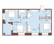 3-комнатная квартира площадью 61.9 кв.м, Калинина ул., 9 | цена 5 108 400 руб. | www.metrprice.ru