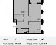 2-комнатная квартира площадью 68.1 кв.м, Берзарина ул., 28 | цена 12 945 185 руб. | www.metrprice.ru