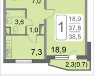 1-комнатная квартира площадью 38.5 кв.м, 2-й Грайвороновский проезд, 38, корп.9 | цена 5 568 139 руб. | www.metrprice.ru