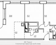 3-комнатная квартира площадью 67.4 кв.м, 1-й Грайвороновский пр, 1 стр 1 | цена 8 222 800 руб. | www.metrprice.ru