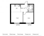 2-комнатная квартира площадью 44.8 кв.м, Ясеневая ул, 12к2 | цена 8 310 400 руб. | www.metrprice.ru