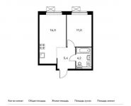 1-комнатная квартира площадью 36.6 кв.м,  | цена 5 167 920 руб. | www.metrprice.ru