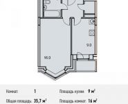 1-комнатная квартира площадью 35.7 кв.м, Потаповская Роща ул., 1К1 | цена 5 247 900 руб. | www.metrprice.ru