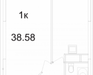 1-комнатная квартира площадью 38.58 кв.м, Ясная, 8, корп.6 | цена 2 842 737 руб. | www.metrprice.ru